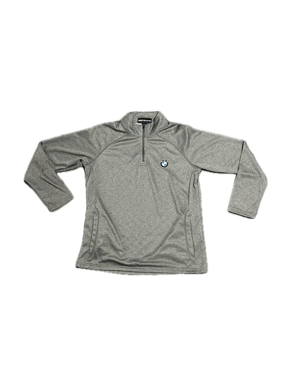 BMW Men's Gray Quarter-Zip Long Sleeve Swim Rash Guard